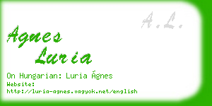 agnes luria business card